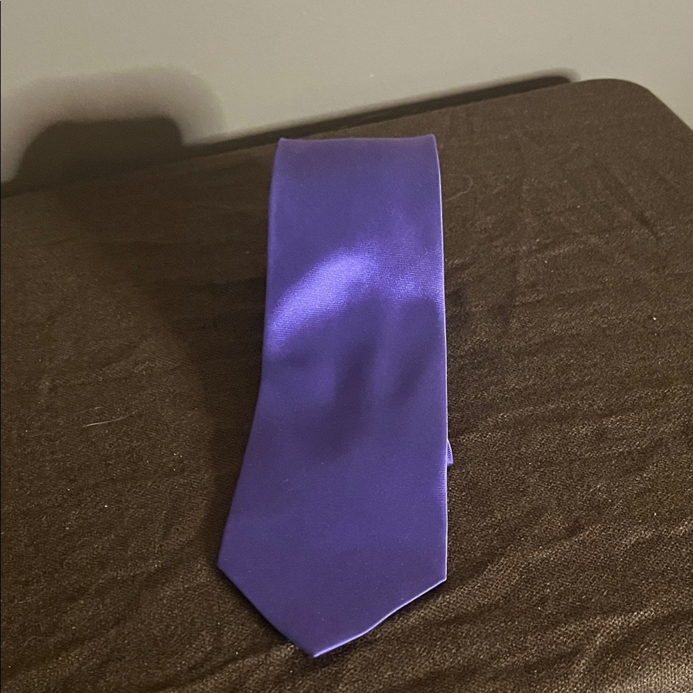 😄Solid shiny purple silk tie